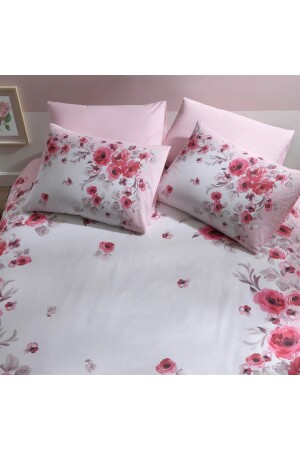 Glänzendes rosa Doppelbett-Bettbezug-Set, Spannbettlaken für Tag und Nacht, spezielles Design-Bettbezug-Set TYC00450745045 - 3