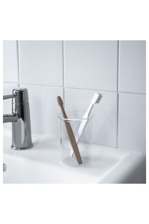 Glasbürstenhalter Zahnbürstenhalter Höhe: 11 cm Ikea Badezimmerbürstenhalter Transparent ENF111 - 3