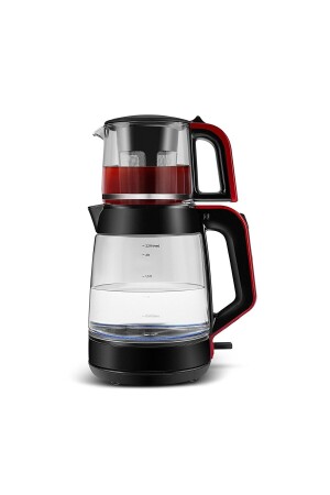 Glass Tea XL 2 in 1 Cam Çay Makinesi Koyu Kırmızı - 5