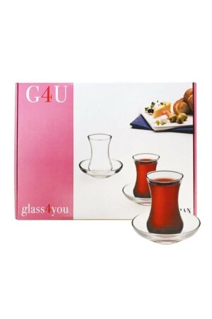 Glass4you 12-teiliges Teeservice 6 Tassen 6 Untertassen TYC00194187757 - 1