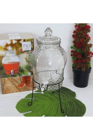 Glasspender mit Wasserhahn, Demijohn, Crystal Drop Mutterschafts-Sorbet-Spender, 8 l, SB-2780 - 2