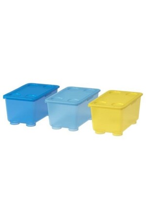 Glis-Box mit Deckel, Gelb-Blau 17x10 cm 3 Stück GLIS-Box mit Deckel - 2