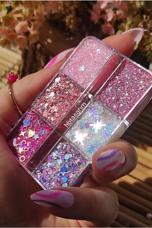 Glitter Far-yüz Ve Vücut Simi Paleti Pembe 4 Parlak Glitter - 2