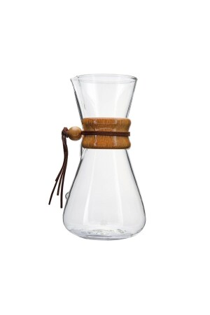 Glory 850 ml Kaffeebrühapparat aus Glas 500 mit Holzapparat. 01. 01. 6786 - 4