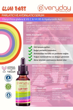 Glow Baby C Vitamini Parlatıcı Aydınlatıcı Serum 30 ml Yenileyici Nemlendirici Doğal Parlak Cilt - 7