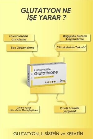 GLUTATYON- L-Sistein ve Keratin İçeren Tablet Takviye Edici Gıda - 4