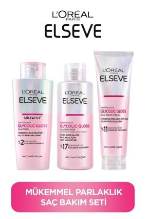 Glycolic Gloss Perfect Shine 3-teiliges Haarpflegeset: Shampoo – Spülung – Laminierungspflege - 2