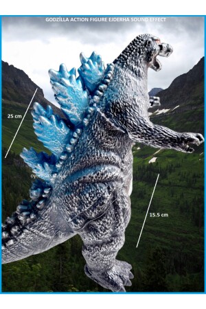Godzilla Ses Efekti 25x15.5cm Dinazor Kırılmaz Oyuncak Dinozor Godzila Piller Dahil 584055647 - 2