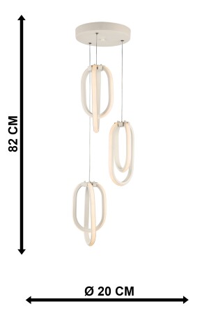 Göktuğ 3 Farbe LED 3. Kronleuchter Weiß 300 001 0613 03 - 6