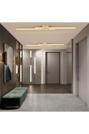 Gold 3 Işık Rengi Kumandalı W:80cm Çubuk*2* Led Tavan Lambası,avize,modern Aydınlatma CL34104 - 2