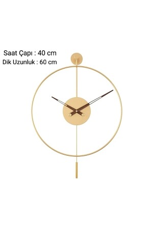 Gold 3'lü Tiktok 40 Cm Set ( Ceviz 18 Akrep Yelkovan ), Tiktok Duvar Saati , Çiçeklik 60 Yükseklik 3tiktokgold - 6