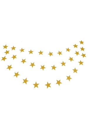 Gold Altın Asmalı Yıldız Tavan Süslemeleri Ipli Sarkıt Süs - 1