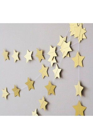 Gold Altın Asmalı Yıldız Tavan Süslemeleri Ipli Sarkıt Süs - Parti Dolabı