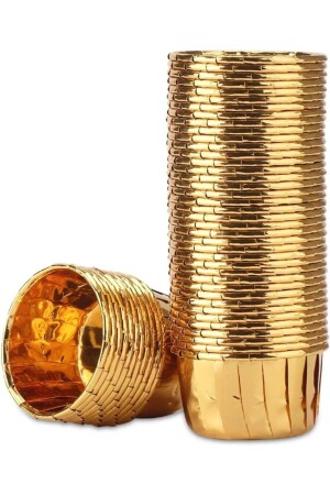 Gold AltınSarı Parlak Metalize 25'li Fırına Girebilen Muffin Cupcake Kek Kalıbı Kabı Kapsülü 6-5x4cm - Surprise Party Store