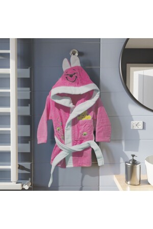 Gold Bamboo Kapüşonlu %100 Pamuk Kadife Çocuk Bornozu Kız - Erkek - Doteks Tekstil