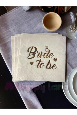 Gold Bride To Be Ring Party-Serviette, 16-teilige Gold Bride Party-Präsentationsserviette - 3