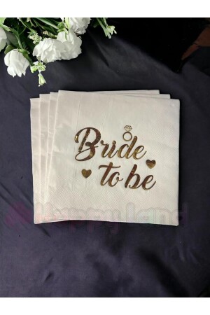 Gold Bride To Be Yüzüklü Parti Peçetesi 16'lı Varaklı Gold Bride Parti Sunum Peçetesi - Happyland