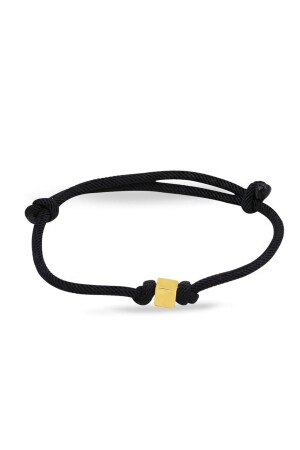 Gold Cube Black String Armband 14 Karat BLK0001AK - 1