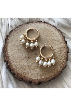 منز الذهبية تسقط لؤلؤة معلقات حلقة أذن نسائية / القضاة ديزي سيلين لؤلؤة أذن - Opia Takı & Aksesuar