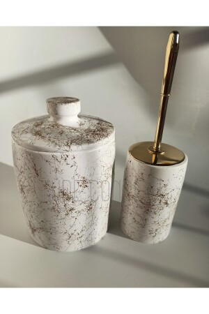Gold & Dore Banyo Set & Banyo Çöp Kovası Ve Banyo Tuvalet Fircası - 3