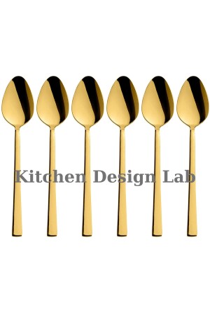 Gold glänzendes Teelöffel-Set, 6-teilig, verpackt, Teelöffel-Set aus 18/10-Edelstahl für 6 Personen, Titan-Gold-Teelöffel, 6-teilig - 2