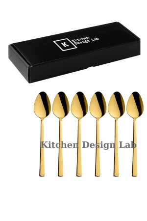 Gold glänzendes Teelöffel-Set, 6-teilig, verpackt, Teelöffel-Set aus 18/10-Edelstahl für 6 Personen, Titan-Gold-Teelöffel, 6-teilig - 4