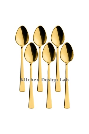 Gold glänzendes Teelöffel-Set, 6-teilig, verpackt, Teelöffel-Set aus 18/10-Edelstahl für 6 Personen, Titan-Gold-Teelöffel, 6-teilig - 5