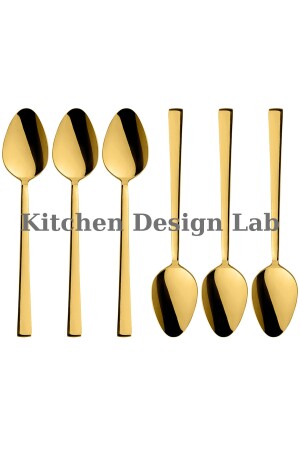 Gold glänzendes Teelöffel-Set, 6-teilig, verpackt, Teelöffel-Set aus 18/10-Edelstahl für 6 Personen, Titan-Gold-Teelöffel, 6-teilig - 6