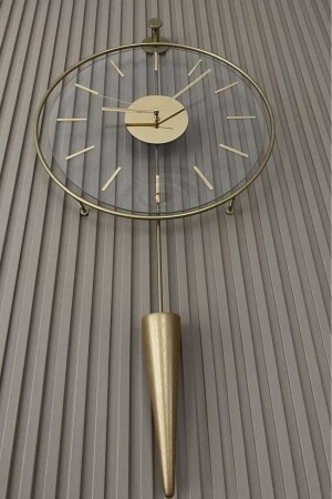Gold Gravity Pendulum Elegant Series 40x90 - Modern Dekoratif Metal Cam Duvar Saati - 6
