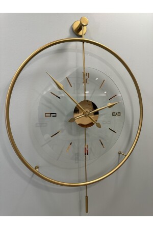 Gold Luxry Transparentes Glas, 60 cm Metallkreis, moderne dekorative Metallwanduhr MetaxxxluxryGold - 2