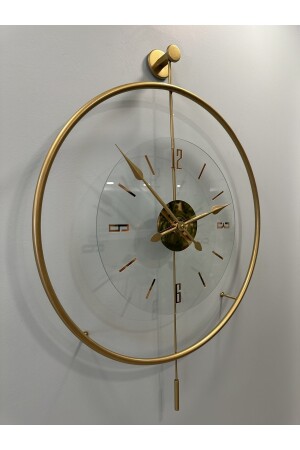 Gold Luxry Transparentes Glas, 60 cm Metallkreis, moderne dekorative Metallwanduhr MetaxxxluxryGold - 3