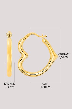 Gold-Ohrring, 14 Karat Gold, Herz-Ohrring, 1–50 cm - 5