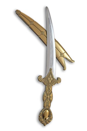 خنجر بلاستيكي مغطى باللون الذهب من MNZ (غير القص) - خنجر / ختان - عنصر تزيين - Puffa