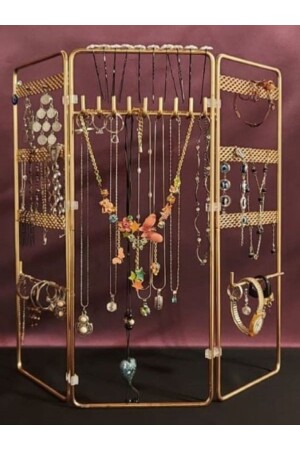 Gold-Schmuckständer, 3-teiliges Set für Schmuck, Ohrringe, Armbänder, Halsketten, Schmuck-Organizer, Muttertagsgeschenk HYT00L1 - 2