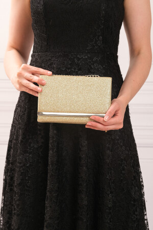 Gold-silbrig-sandfarbene Damen-Abendkleid-Clutch-Portfolio-Tasche - 3