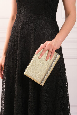 Gold-silbrig-sandfarbene Damen-Abendkleid-Clutch-Portfolio-Tasche - 5