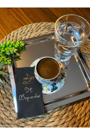 Gold vergoldete schwarze Happy Holidays Serviette 6x12 cm 06906 - kidspartim