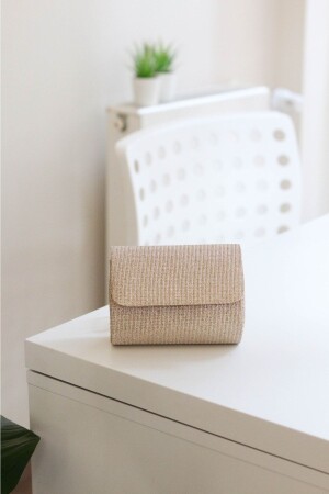 Goldene Mini-Portfolio-Abendtasche für Damen - Moom Bag