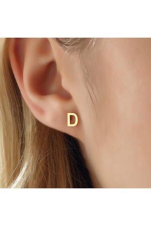Goldene Ohrringe mit Buchstabe D SV0343 - 2