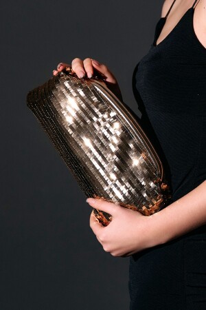 Goldene Pailletten-Clutch für das Abendkleid - 2