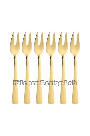 Goldene Zitronen- und Fonduegabel, goldenes 6-teiliges Boxgabel-Set, goldenes 6-teiliges Zitronen-Fonduegabel-Set - 1