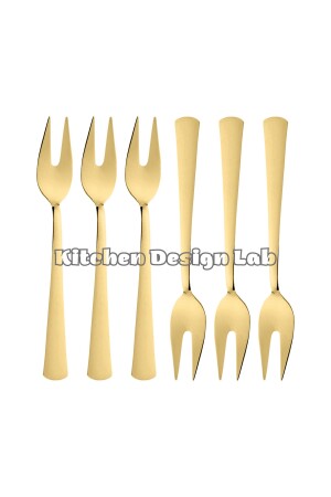 Goldene Zitronen- und Fonduegabel, goldenes 6-teiliges Boxgabel-Set, goldenes 6-teiliges Zitronen-Fonduegabel-Set - 6