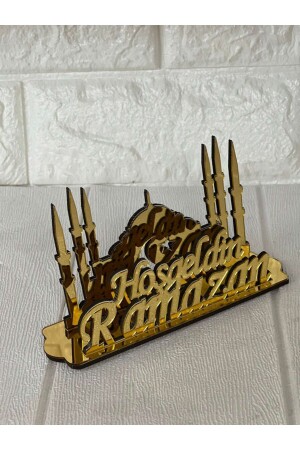 - Goldener Serviettenhalter aus Plexiglas mit der Aufschrift „Welcome Ramadan“ 179051 - 1