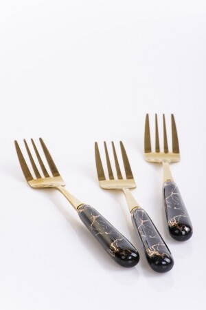 Goldenes 18-teiliges Gabel-Löffel-Messer-Set MH434445 - 5