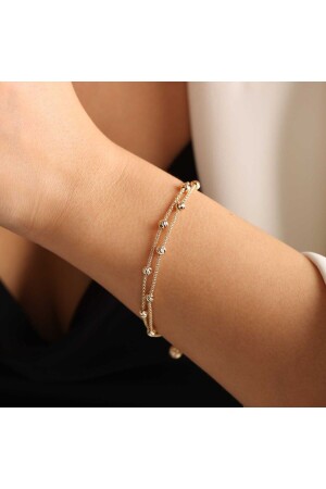 Goldenes Dorica-Armband mit zweireihiger Kette T12520 - 4