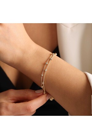 Goldenes Dorica-Armband mit zweireihiger Kette T12520 - 5