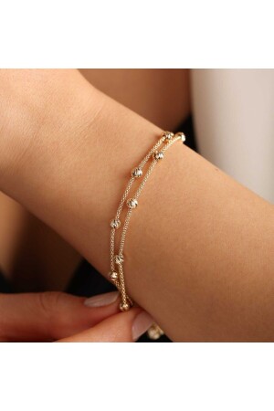 Goldenes Dorica-Armband mit zweireihiger Kette T12520 - 6