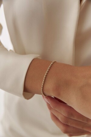 Goldenes Seil-Twist-Armband - 3