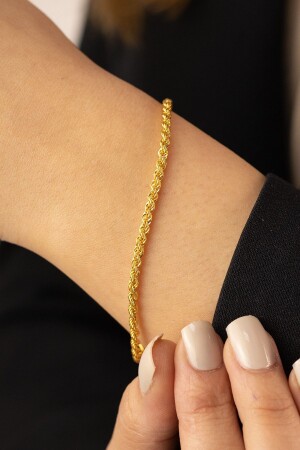 Goldenes Seil-Twist-Armband - 8