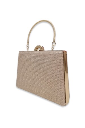 Goldfarbe Gold Dore Abendtasche mit Eisengriff Abendtasche Hochzeit Verlobungstasche Clutch Bag 0905 Çupra - 4